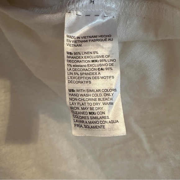 Chico’s Linen 3/4 button down collared crochet lace detail women size 3 - Picture 11 of 11